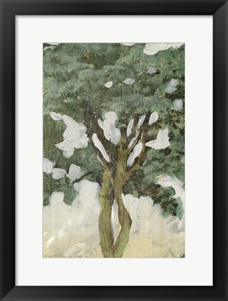 Framed Green Tree Line III Print