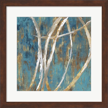 Framed Teal Abstract II Print