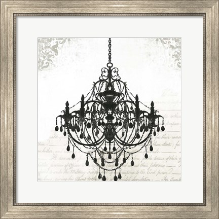 Framed Black Chandelier II Print