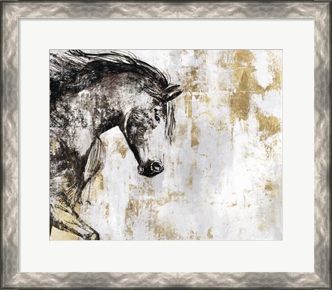 Framed Equestrian Gold III Print