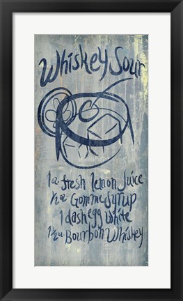 Framed Whiskey Sour Blue Print