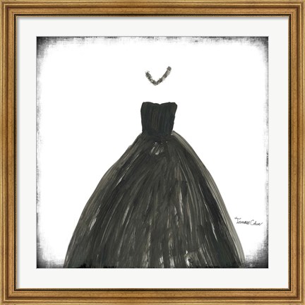 Framed Black Dress III Print