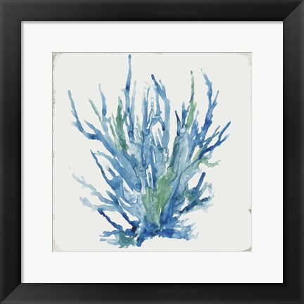 Framed Blue and Green Coral II Print