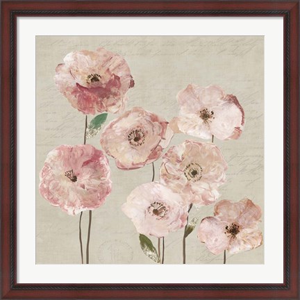 Framed Delicate Pink Flowers Print