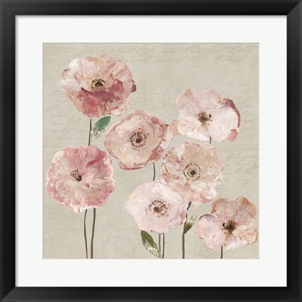 Framed Delicate Pink Flowers Print