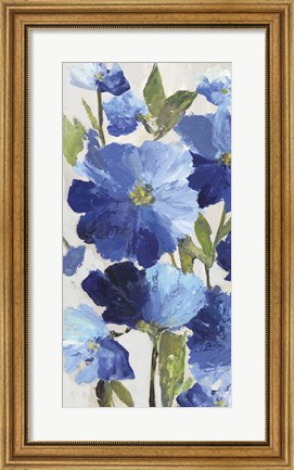 Framed Cobalt Poppies II Print