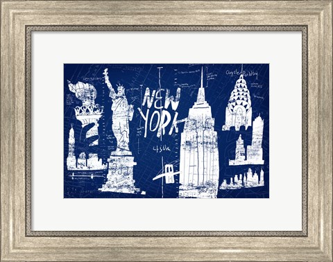 Framed New York Blue Print
