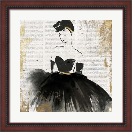 Framed Lady in Black I Print