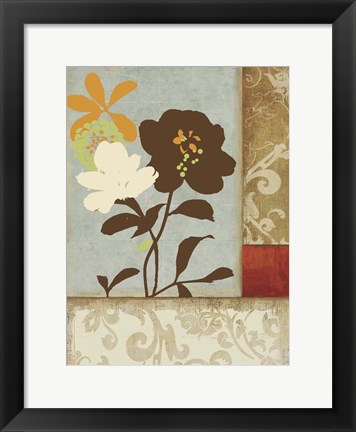 Framed Floral Damask I Print