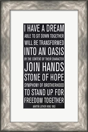 Framed Martin Luther King speech Print