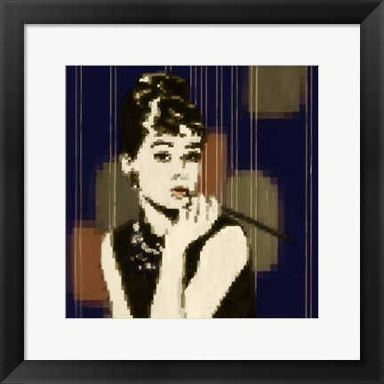 Framed Pixeled Hepburn Print