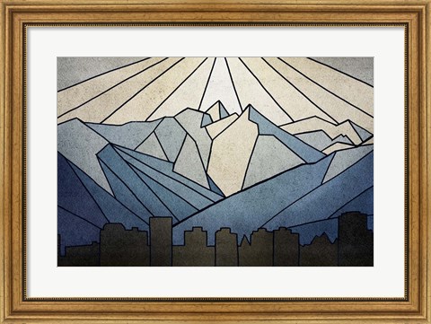 Framed Geometric Mountain Print