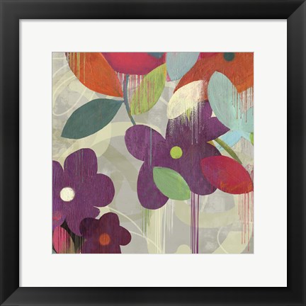 Framed Graphitti Flower I Print