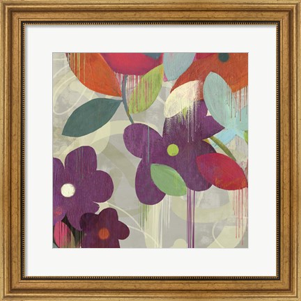 Framed Graphitti Flower I Print