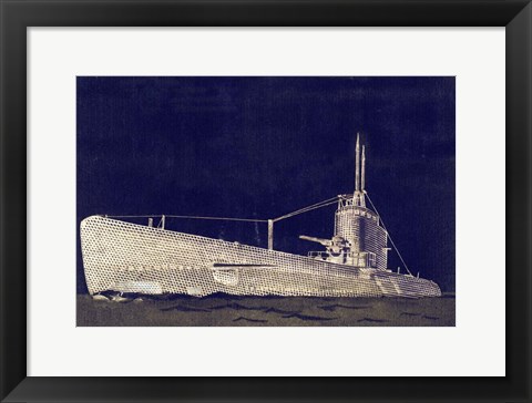 Framed Blueprint Submarine II Print