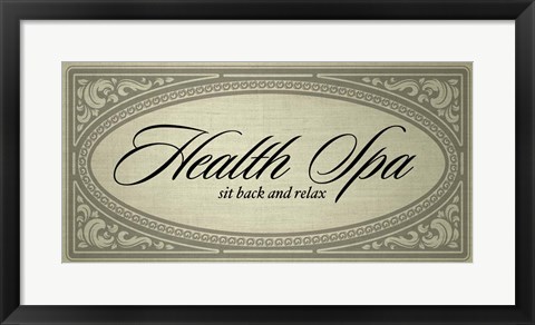 Framed Health Spa Sit Back and Relax Print