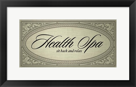Framed Health Spa Sit Back and Relax Print