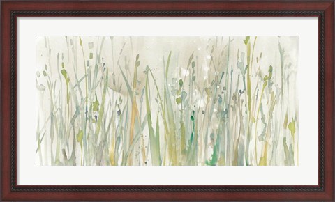 Framed Autumn Grass Green Print