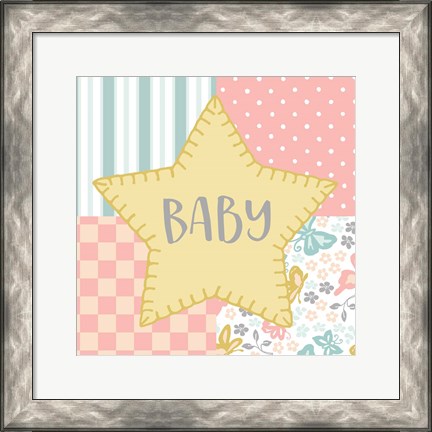 Framed Baby Quilt IV Baby Yellow Print