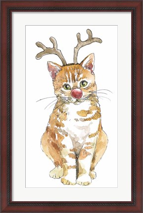 Framed Christmas Kitties III Print