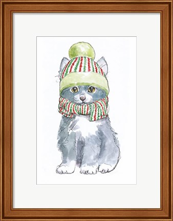 Framed Christmas Kitties II Print