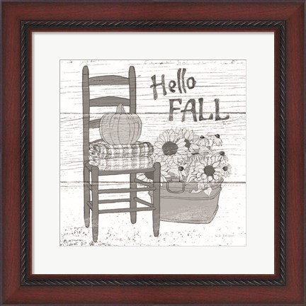 Framed Fall Cabin III Print
