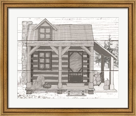 Framed Fall Cabin II Print