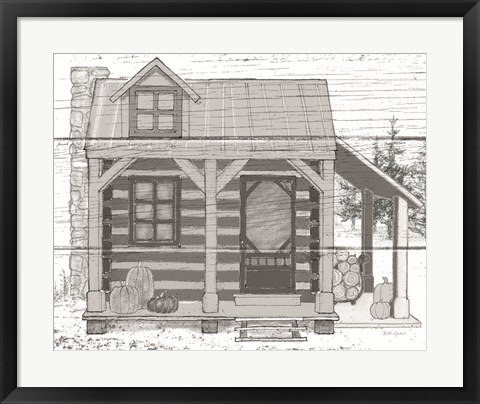 Framed Fall Cabin II Print