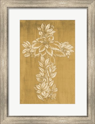 Framed Holiday Cross III Print