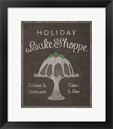 Framed Chalkboard Christmas Signs II Print