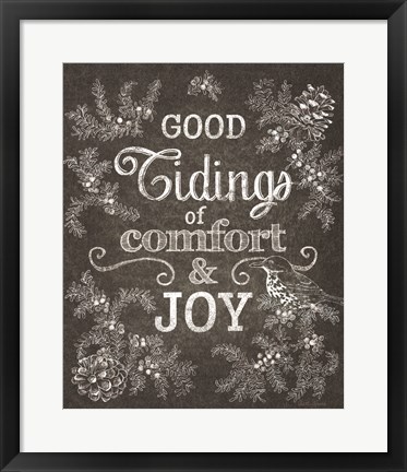 Framed Chalkboard Christmas Sayings IV Print