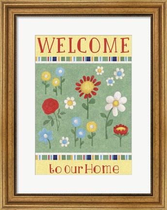 Framed Welcome Flowers Print