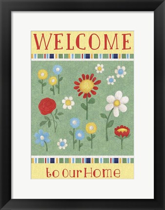 Framed Welcome Flowers Print