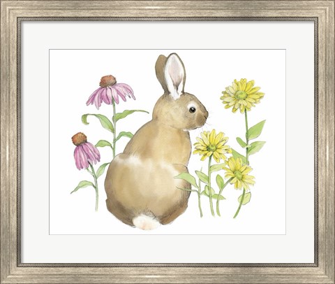 Framed Wildflower Bunnies I Print