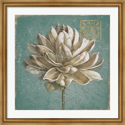 Framed Seed Pod I no Words Turquoise Print