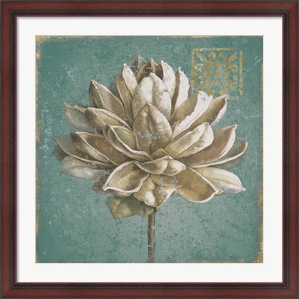 Framed Seed Pod I no Words Turquoise Print