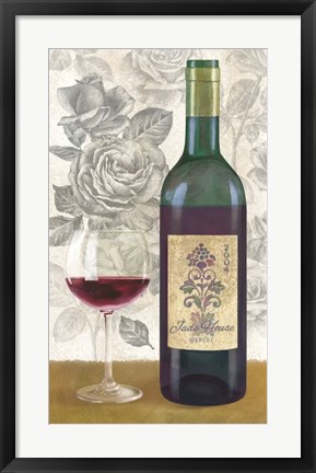 Framed Wine and Roses II no Border Print