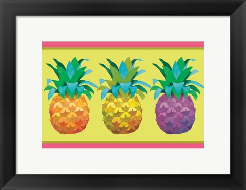 Framed Island Time Pineapples Print