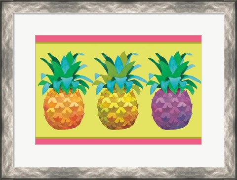 Framed Island Time Pineapples Print