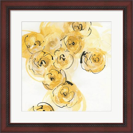 Framed Yellow Roses Anew I B Print