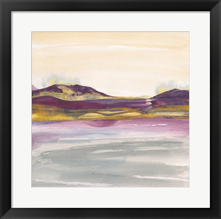 Framed Purple Rock Dawn I Gold Print