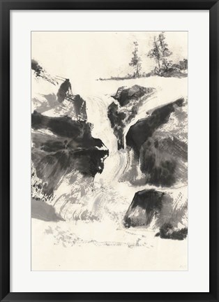 Framed Sumi Waterfall V Print