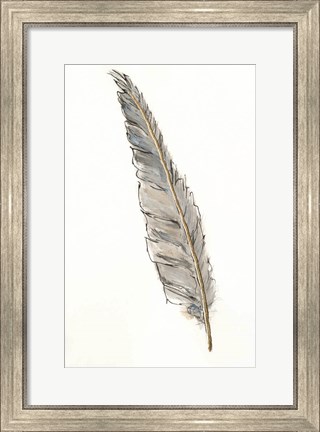Framed Gold Feathers VI Print