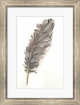 Framed Gold Feathers VII Print