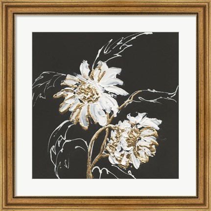 Framed Gilded Sunflowers Print