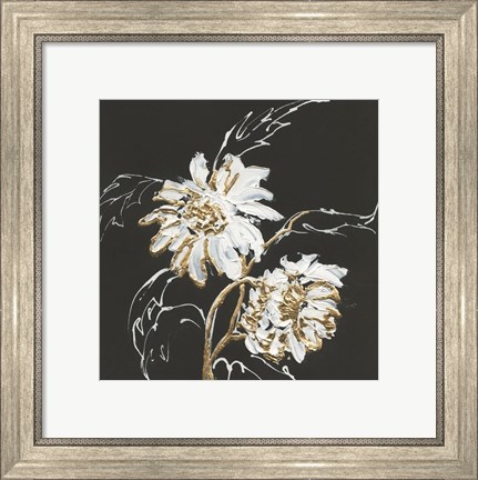 Framed Gilded Sunflowers Print