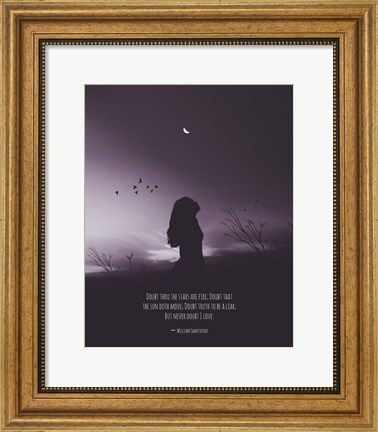 Framed Doubt Thou the Stars are Fire Shakespeare Night Scene Grayscale Print