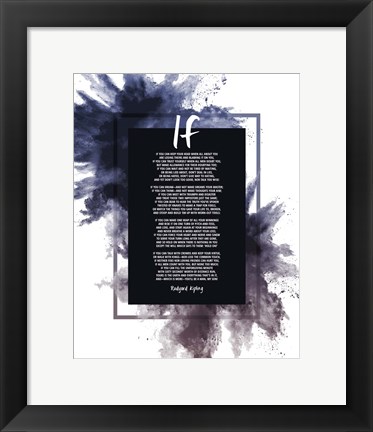 Framed If by Rudyard Kipling - Powder Explosion Blue Print
