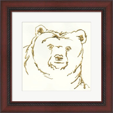 Framed Gilded Brown Bear Print