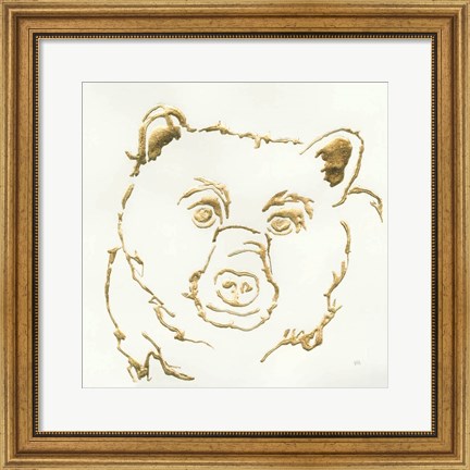 Framed Gilded Black Bear Print